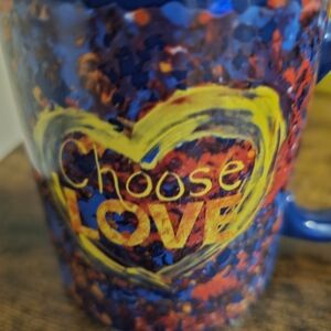 Blue and Yellow 'Choose Love' Mug